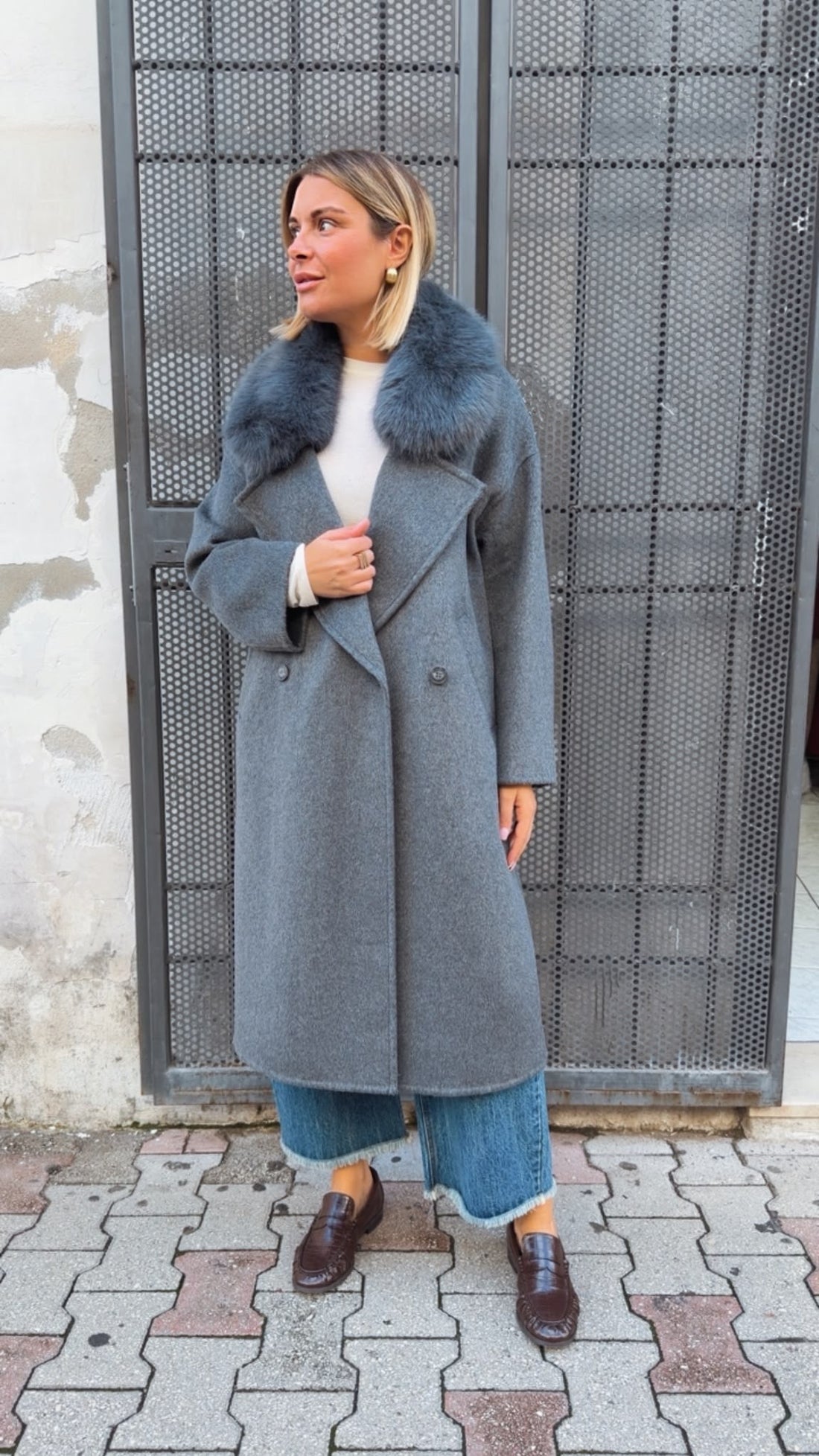 Cappotto collo pelliccia