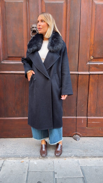 Cappotto collo pelliccia