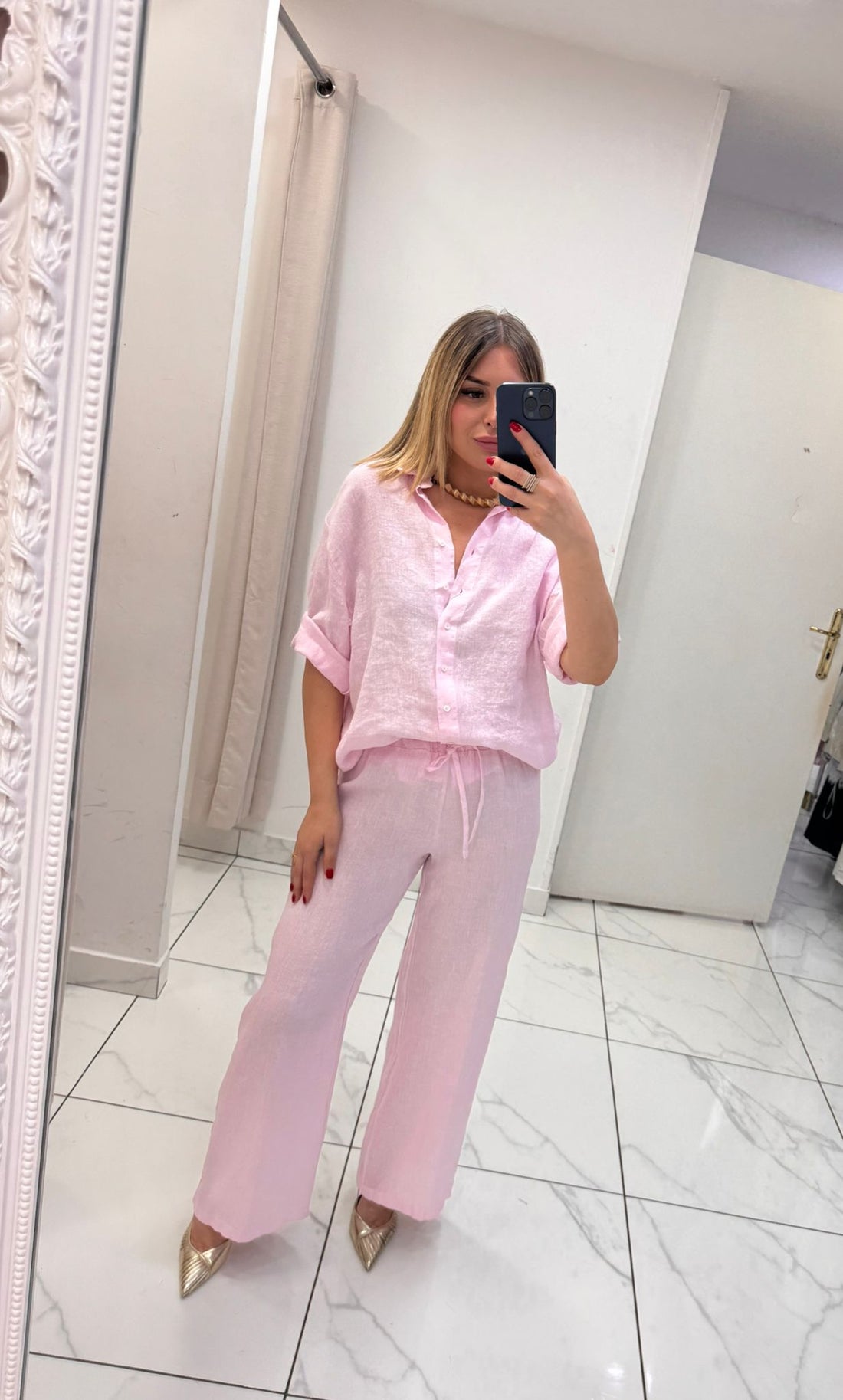 Pantalone motel lino